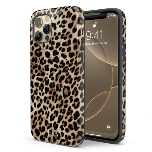 Custom Initials Lush Leopard iPhone Case